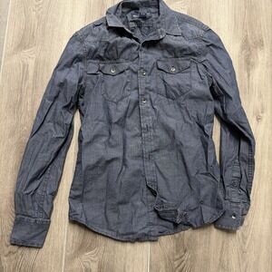 American Rag Blue Woman's Button Up Shirt Size Small